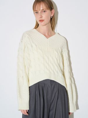 ELENDEEK タックプリーツコンビケーブルニット　定価25,000円 ELENDEEK タックプリーツコンビケーブルニット 定価25,000円 - メルカリ