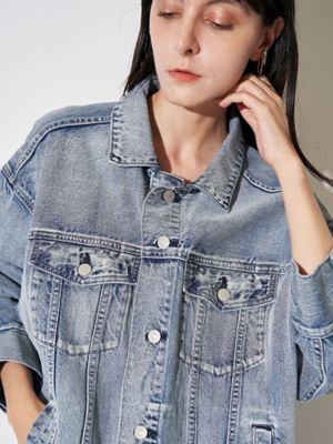 タグ付＊定価1.9万＊エレンディーク　ギャザースリーブMA-1 ネイビー 紺色 BACK FORM LOOSE DENIM JK | ELENDEEK/エレン