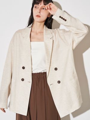 1回着用 ELENDEEK アイボリー ノーカラーオーバーサイズジャケット BACK CROSS TAILORED JK | ELENDEEK/エレン
