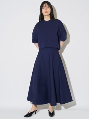 タグ付き新品⭐︎ ELENDEEK BLURRED PRINT SK ブルー02 KNIT FLARED SK | ELENDEEK/エレンディーク | 三越伊勢丹