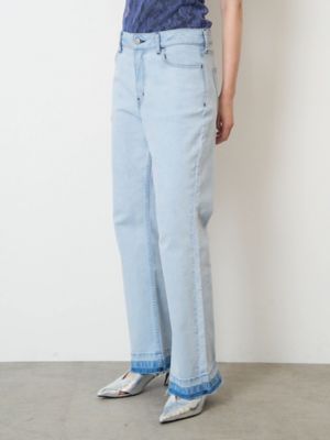 SEMI FLARE ROUGH DENIM WIDE PT | ELENDEEK
