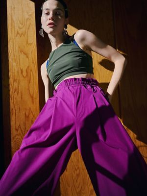 WAIST GATHER STRAIGHT PT【セットアップ 