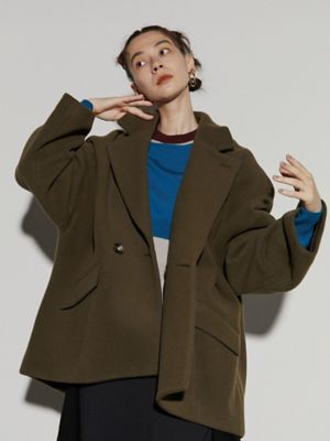 専用◾️UN3D. ドルマンミドルウールコート　カーキ　36 DOLMAN MIDDLE WOOL CT | UN3D./アンスリード