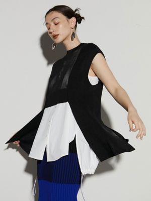 ⭐︎ご縁を大切に⭐︎UN3D. VEST LIKE White MESH KNIT VEST | UN3D./アンスリード | 三越伊勢丹