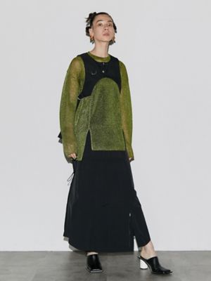 ZIP SLIT BACK FLARE SK【セットアップ着用可能  