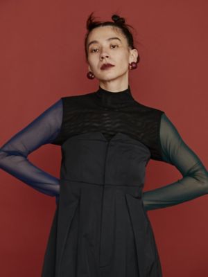 ＣＯＬＯＲ　ＢＬＯＣＫ　ＴＵＬＬＥ　ＴＯＰ