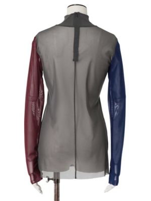 ＣＯＬＯＲ　ＢＬＯＣＫ　ＴＵＬＬＥ　ＴＯＰ