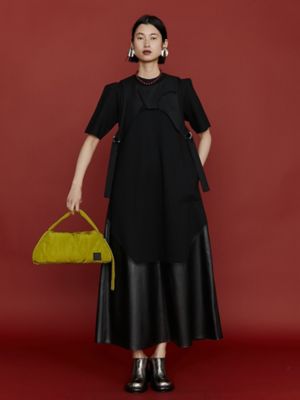 UN3D. アンスリード パワーショルダーワンピース 38 かゆい ブラック 