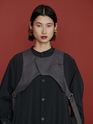 ＭＵＬＴＩ　ＰＩＮＳＴＲＩＰＥ　ＳＨＯＲＴ　ＶＥＳＴ【セットアップ着用可能】