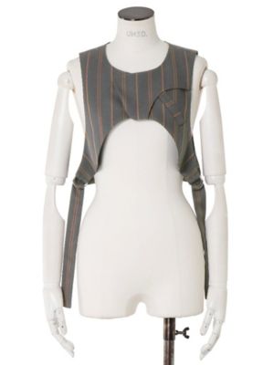 ＭＵＬＴＩ　ＰＩＮＳＴＲＩＰＥ　ＳＨＯＲＴ　ＶＥＳＴ【セットアップ着用可能】