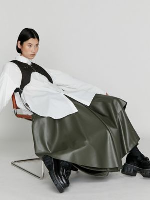 驚きの値段で FAKE PT LAYERED ASYMME LEATHER パンツ