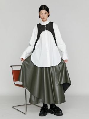 FAKE LEATHER ASYMME LAYERED PT