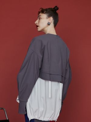 COCOON LONG SLEEVE SHORT TOP | UN3D 