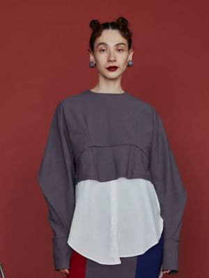 COCOON LONG SLEEVE SHORT TOP | UN3D 