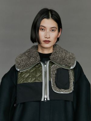 最大80％OFF - 『在庫ロス売買マーケット』 COLLAR BIG FABRIC VEST MIX ジャケット・アウター