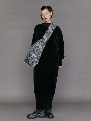 【UN3D. 】アンスリード SHOULDER OPEN KNIT OP 黒 UN3D. - ZIP NECK KT OP / ジップ ネック ニット ワンピース (ブラック