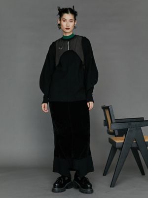 UN3D.VELOUR KNIT セットアップ販売/38黒【新品】計66000円 VELOUR KNIT SK【セットアップ着用可能】 | UN3D