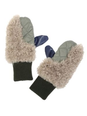 UN3D. FABRIC MIX MITTENS , NECK WARMAR