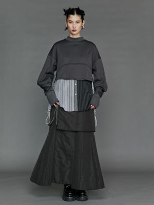 kyokuアンスリード　コクーンスリーブ　ショート　スウェット　黒　サイズ COCOON SLEEVE SHORT SWEAT | UN3D./アンス