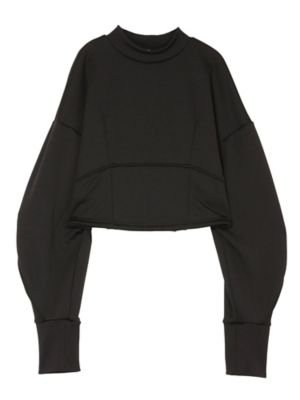 kyokuアンスリード　コクーンスリーブ　ショート　スウェット　黒　サイズ COCOON SLEEVE SHORT SWEAT | UN3D./アンス