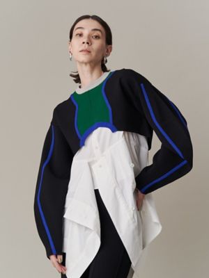 ＭＵＬＴＩＣＯＬＯＲ　ＷＡＶＥ　ＬＩＮＥ　ＳＨＯＲＴ　ＫＮＩＴ