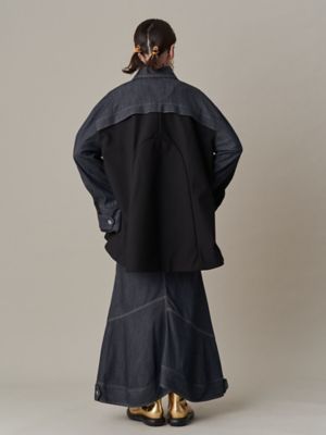 早い者勝ち 完売品【新品】UN3D デニムディテールドッキングTシャツ 36 DENIM DETAIL DOCKING SK【セットアップ着用可能