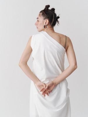 TUCK GATHER ONE SHOULDER OP | UN3D./アンス