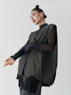 SHEER POCKET 2WAY COCOON VEST | UN3D