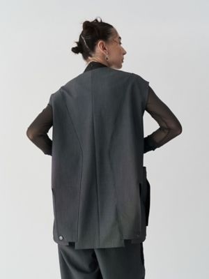 SHEER POCKET 2WAY COCOON VEST | UN3D