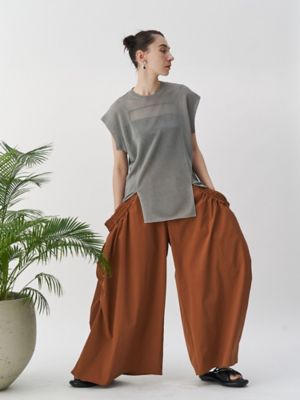 UN3D./アンスリード ROUND GATHER WIDE PT【セットアップ着用可能】キャメル パンツ・ズボン【三越伊勢丹/公式】