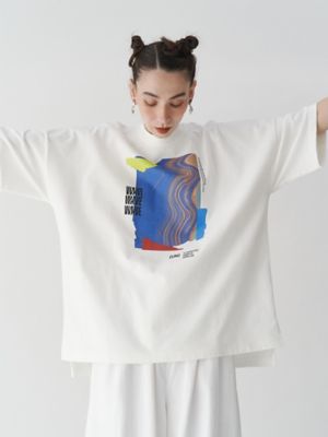 UN3D. アートミックスストップス 半袖Tシャツ UN3D. tシャツ ABSTRACT WAVE T-SH / アブストラクトウェーブT