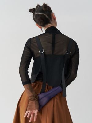 ＨＡＬＦ　ＢＩ－ＣＯＬＯＲ　ＳＬＥＥＶＥ　ＴＵＬＬＥ　ＴＯＰ