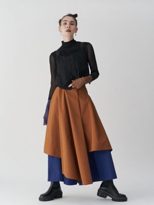 ＨＡＬＦ　ＢＩ－ＣＯＬＯＲ　ＳＬＥＥＶＥ　ＴＵＬＬＥ　ＴＯＰ
