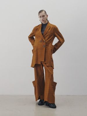 ￼mgmg様【✨極美品✨】アンスリードun3d.◎ジレ＆パンツ セットアップ LINE CHECK INSERT DESIGN PT | UN3D./アンス