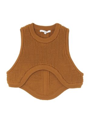 CURVE LINE RIB SHORT VEST | UN3D