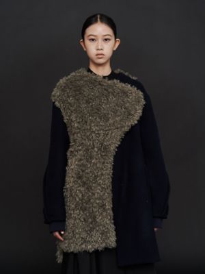 UN3D.◇新品未使用タグ付き◇ボアミックスウェーブラインコート UN3D.（アンスリード） コート アウター BOA MIX WAVE LINE CT / ボア