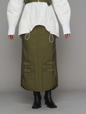 UN3D./アンスリード ARMOR HEM TIGHT SKIRT【セットアップ着用可能】カーキ ロングスカート【三越伊勢丹/公式】