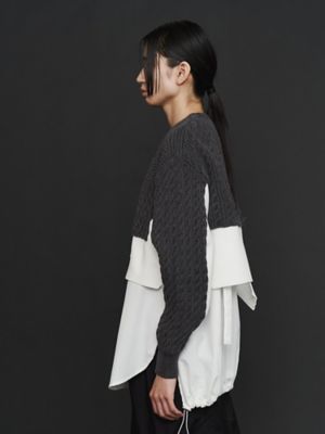 CABLE LAYER SHORT KNIT TOP | UN3D./アンス