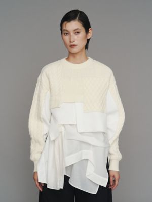 CABLE LAYER SHORT KNIT TOP | UN3D./アンス