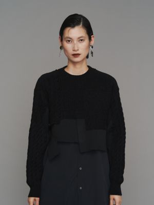 CABLE LAYER SHORT KNIT TOP | UN3D./アンス