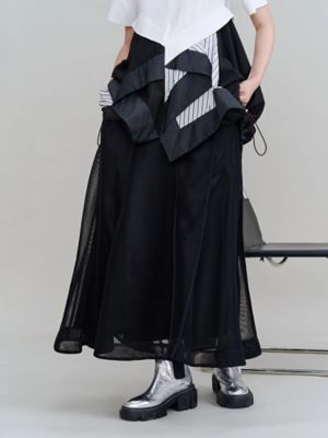 MESH TRIANGLE FLARE SKIRT | UN3D./アンス