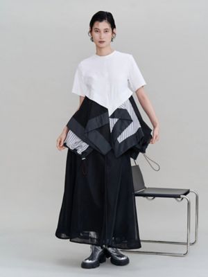 MESH TRIANGLE FLARE SKIRT | UN3D./アンス