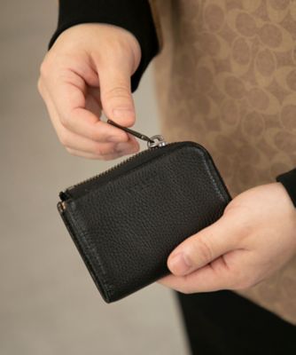 Lジップ カー キー ケース ウィズ シグネチャー キャンバス  