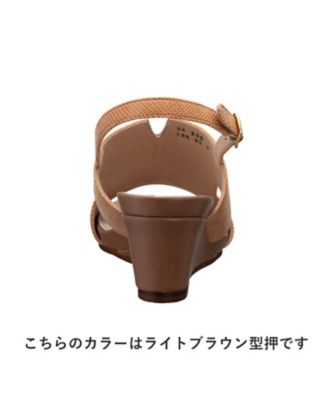 ＢＥＡＵＦＩＴ　Ａ６１Ｙ　ウエッジサンダル　ブラック型押　サンダル