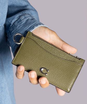 COACH/コーチ ジップ カード ケース GREEN 名刺入れ【三越伊勢丹/公式】