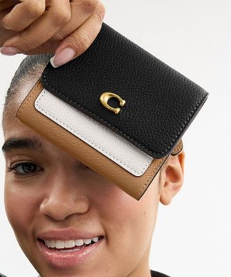 COACH/コーチ ミラ スモール フラップ ウォレット・カラーブロック BLACK 財布・マネークリップ【三越伊勢丹/公式】