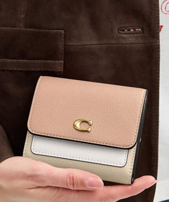 COACH/コーチ ミラ スモール フラップ ウォレット・カラーブロック BEIGE 財布・マネークリップ【三越伊勢丹/公式】