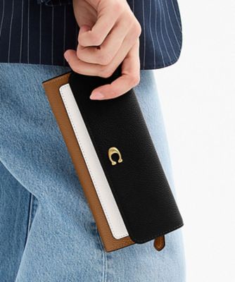 COACH/コーチ ミラ ロング フラップ ウォレット・カラーブロック BLACK 財布・マネークリップ【三越伊勢丹/公式】
