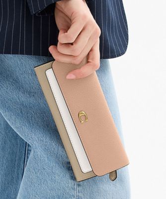 COACH/コーチ ミラ ロング フラップ ウォレット・カラーブロック BEIGE 財布・マネークリップ【三越伊勢丹/公式】