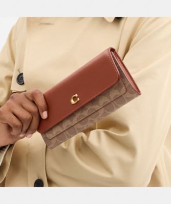 ミラ ロング フラップ ウォレット・シグネチャー キャンバス | COACH 